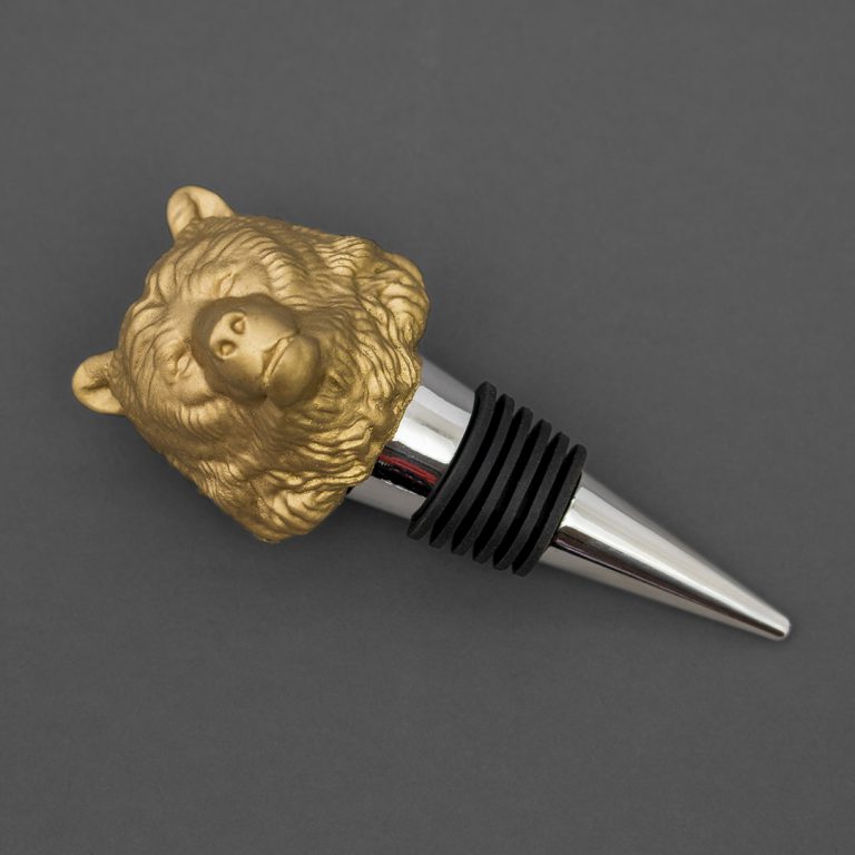 Bottle Stopper Bear 'Bottle Bear' Iron and Glory Gold