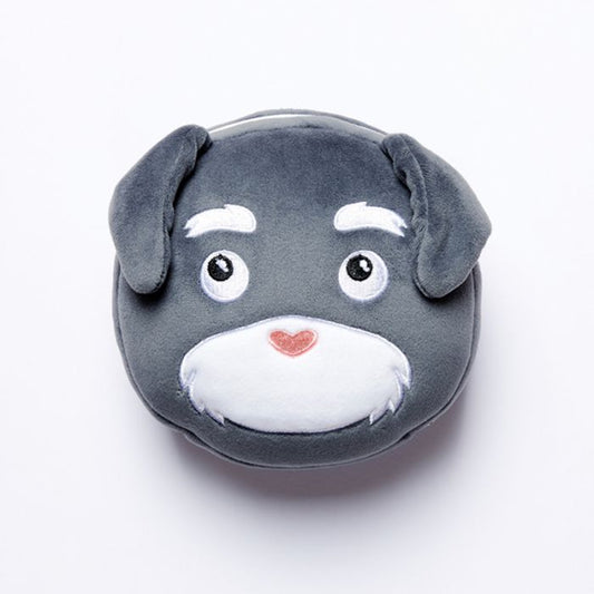 Dog Squad  Folding Pillow with Eye Mask Compact Travel Kids Grey