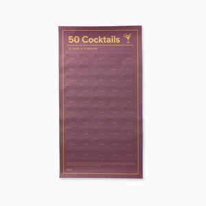 Cocktail Poster 50 Cocktails to taste in a lifetime