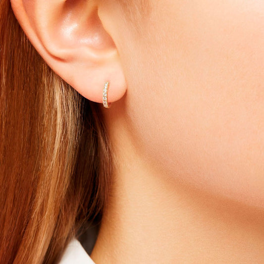 Hoop Earrings Pave Set with White CZ Estella Bartlett