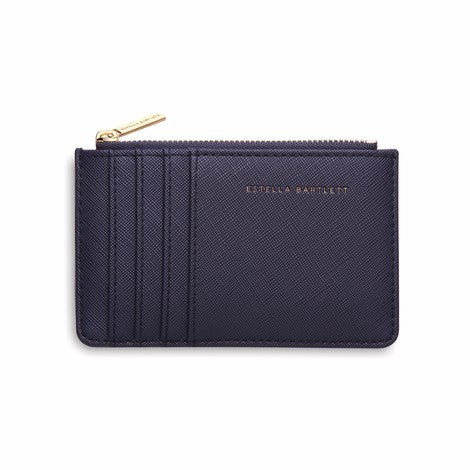 Card Purse Vegan Faux Leather 'Woman on a Mission' Navy