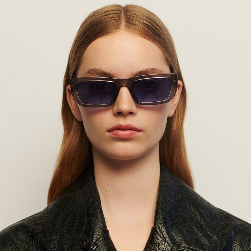 Sunglasses Unisex 80's Retro Grey Blue Lense A. Kjaerbede | Fame