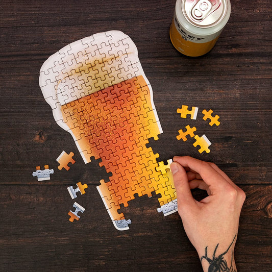 Puzzle Luckies Beer Ale Black White