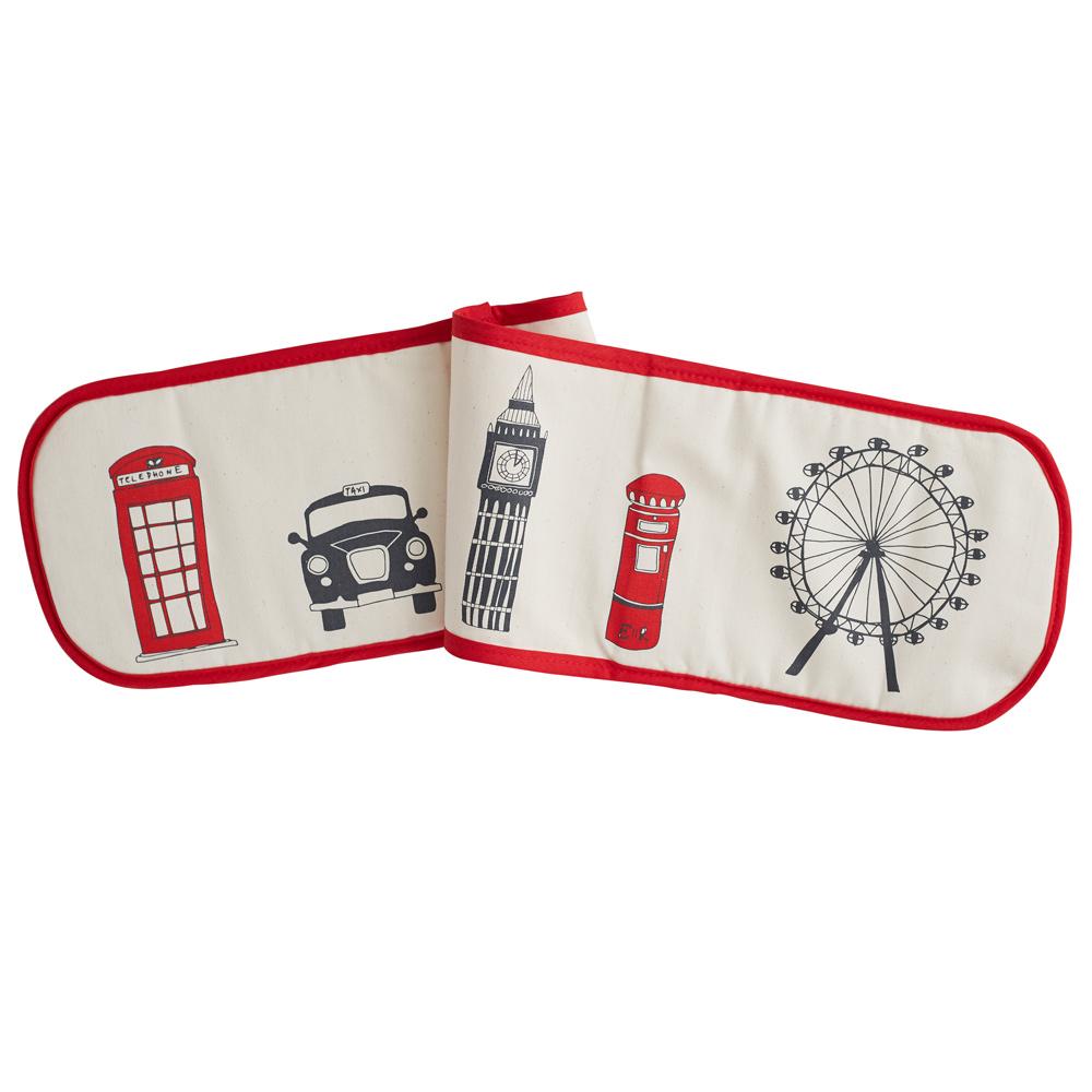 Oven glove with London Skyline souvenir gift in cream