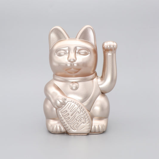 Waving Cat Lucky 'Maneki-Neko' Good Fortune Metallic Rose