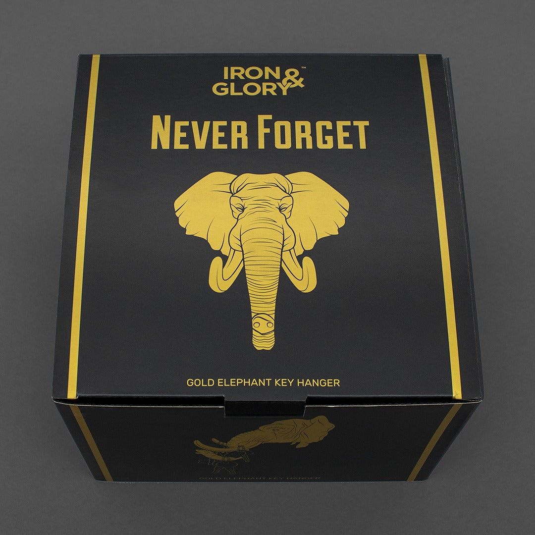 Iron & Glory - Elephant Key Holder For Wall / Key Hanger - Antique Gold Finish