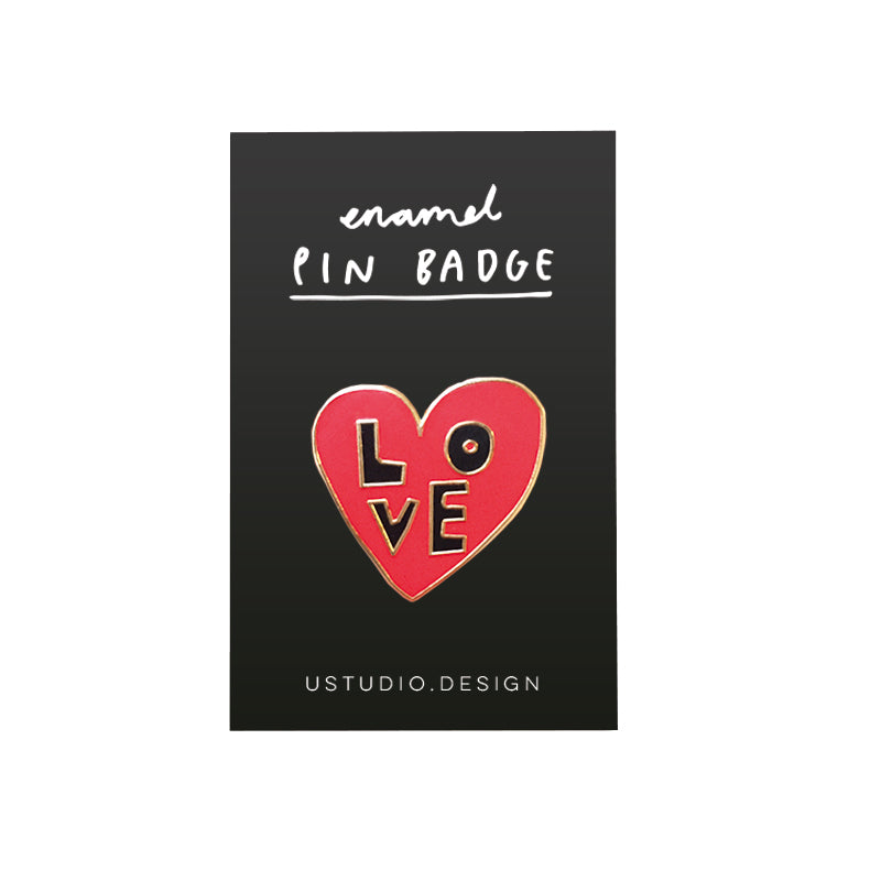 Love heart pin badge