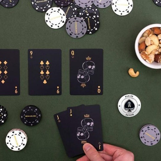 Poker Set Dead Mans Hand Iron and Glory Wooden Box