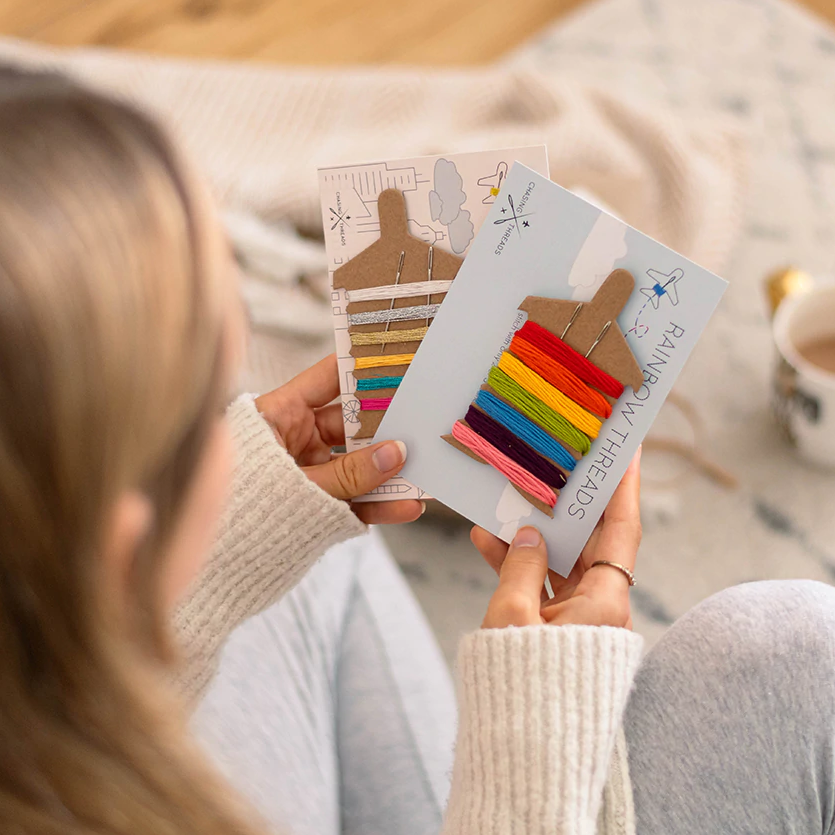 Backpack DIY Cotton Canvas Leather Black Cross Stitch