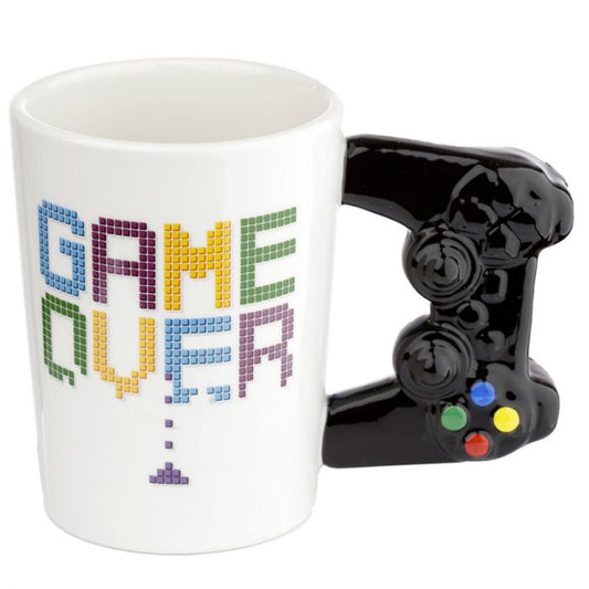 Game Controller Mug 'Game Over' Black White Multi-Coloured