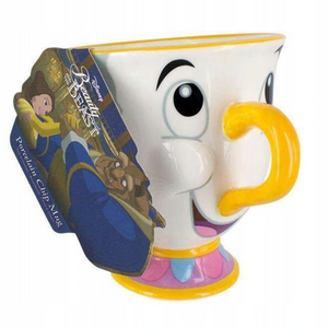 Beauty and the Beast Chip Mug Tea Cup in White Yellow Pink Blue