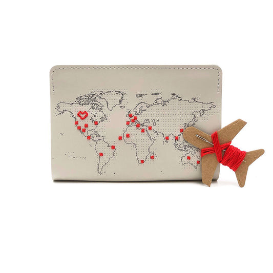 Passport Cover Stitch Your Own Faux Leather Light Grey