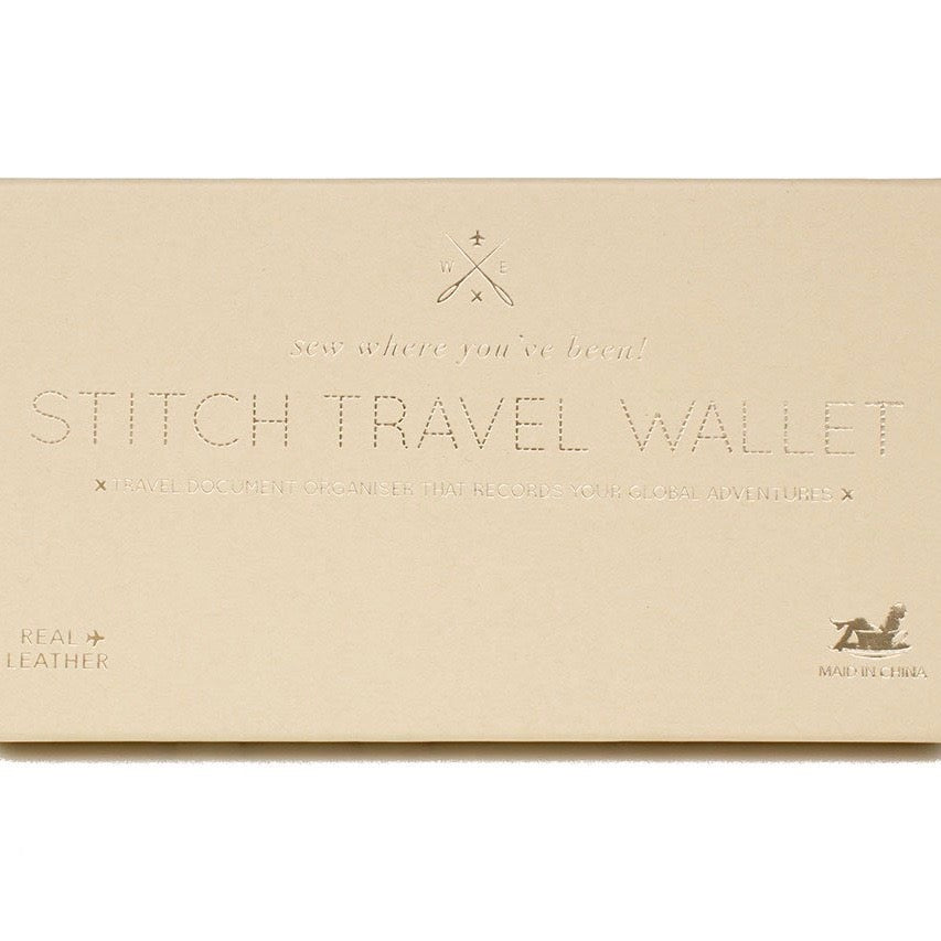 Customisable stitch travel wallet real leather in mint green