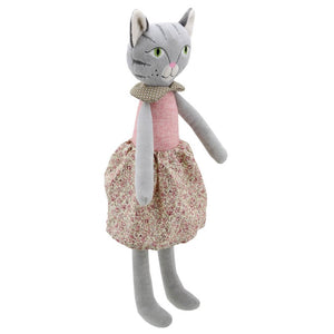 Cat Girl Cuddly Soft Toy Grey Pink Wilberry