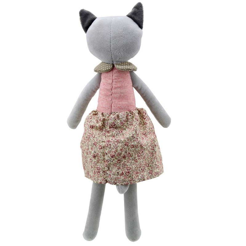 Cat Girl Cuddly Soft Toy Grey Pink Wilberry