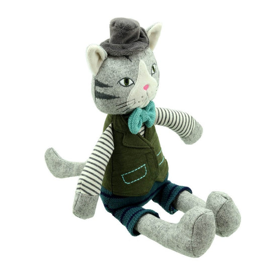 Cat Boy Cuddly Soft Toy Grey Wilberry