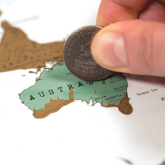 Scratch Map travel edition in white