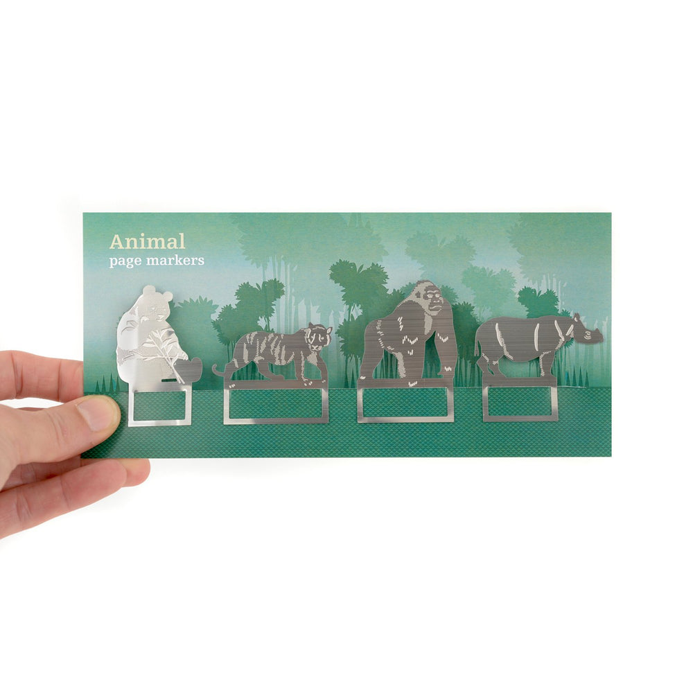 Bookmarks Jungle Animals Silver Green