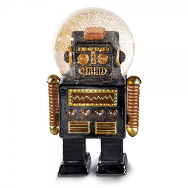 Snow Globe Robot Summer Globe Black