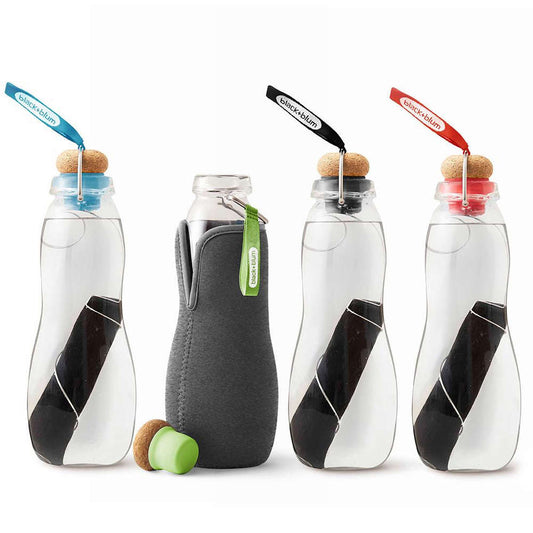 Water Bottle with Charcoal Filter in Black