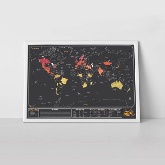 Chalk travel scratch map