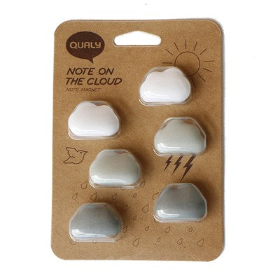 Cloud magnets set of 6 in monochrome