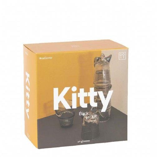 Kitty Stackable Glasses Cat in Black