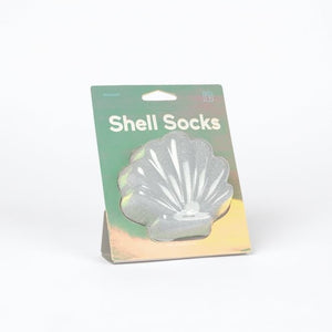 Socks Glittery Shell Silver