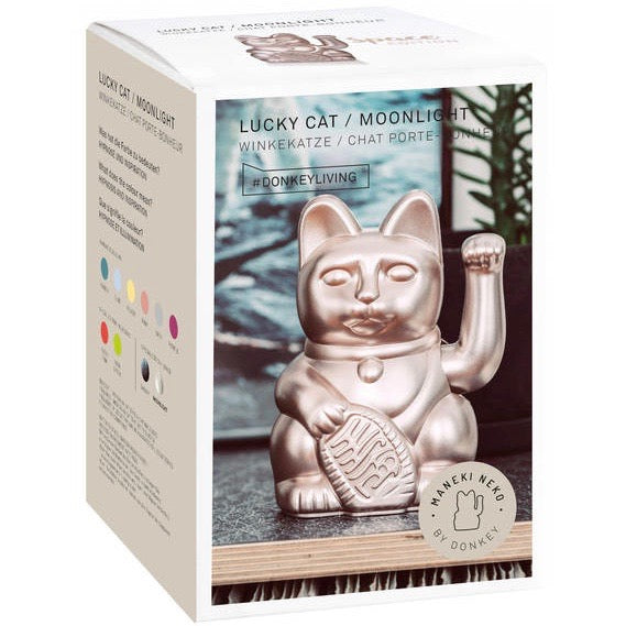 Waving Cat Lucky 'Maneki-Neko' Good Fortune Metallic Rose