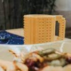 Coffee Mug with Building Blocks Build-on Brick Yellow