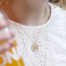 Necklace Lucky 6 Pence Charm Gold Plated