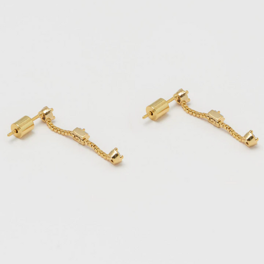 Drop Earrings Gold Cubic Zirconia Gem Estella Bartlett