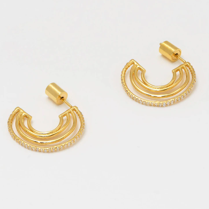 Earrings Triple Hoop Earrings Gold Plated Estella Bartlett