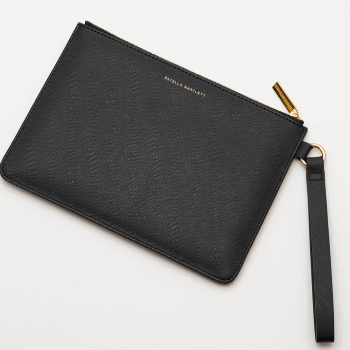 Pouch Peace Sign Gold Black Medium Estella Bartlett