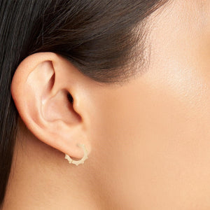Earrings Granulated Huggie Silver Plated