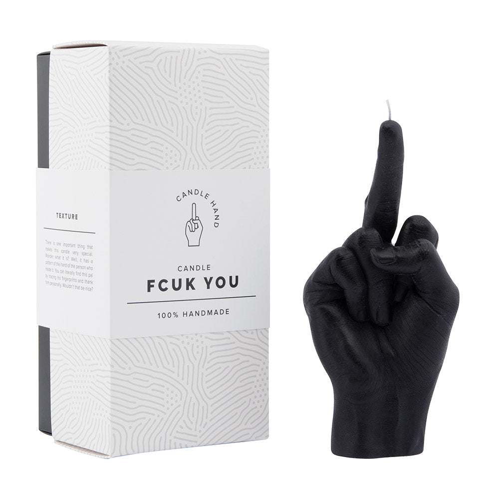 Handmade Candle hand F*ck You Black