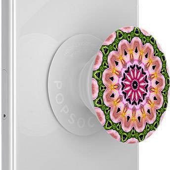 Mobile accessory expanding hand-grip and stand Popsocket in multicolour orchid flower mandala
