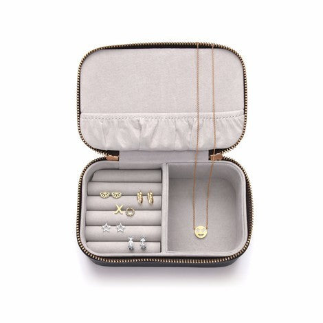 Mini Jewellery Box Faux Leather 'Shine Bright' Iridescent Silver