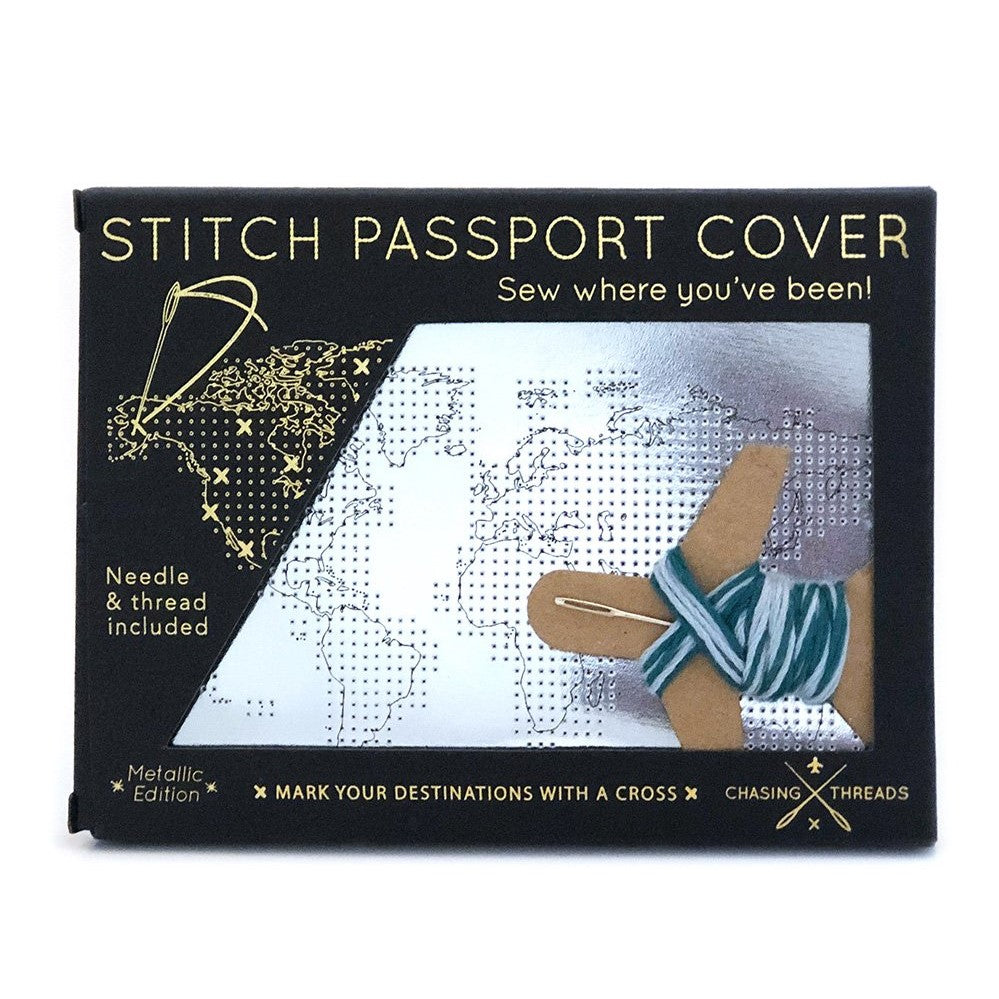 Customisable Passport Cover in Metallic Silver Vegan Leather