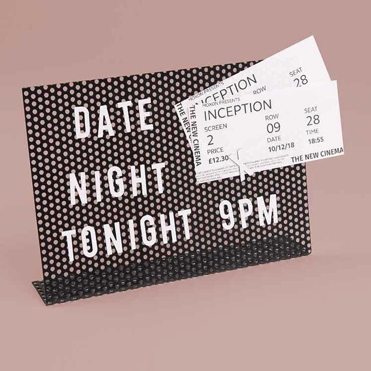 Magnetic desk letter board in black