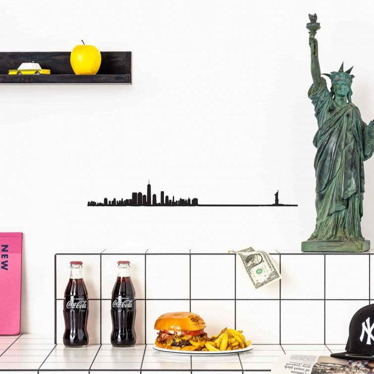 New York City Skyline Wall Art Steel Black 50cm The Line
