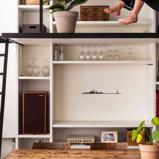 New York City Skyline Wall Art Steel Black 50cm The Line