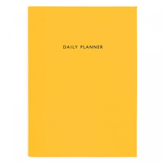 Undated daily planner 380 pages with linen cover in amber yellow