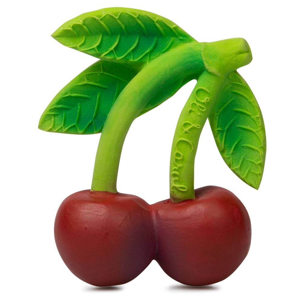 Baby Teether Toy Rubber Cherry Red