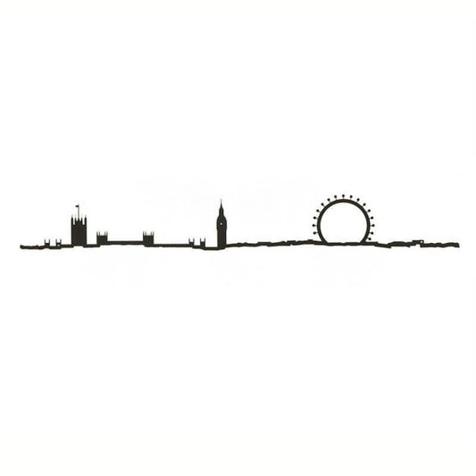 The Line Wall Art Decoration London Skyline Large in Black Steel