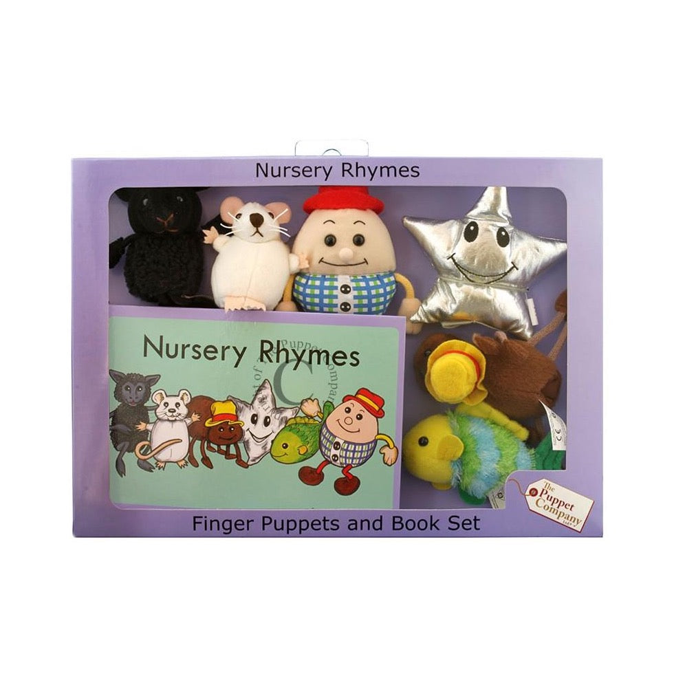 Book and Finger Puppets Nursery Rhymes Traditional Story Set Various Colours Book and Toys