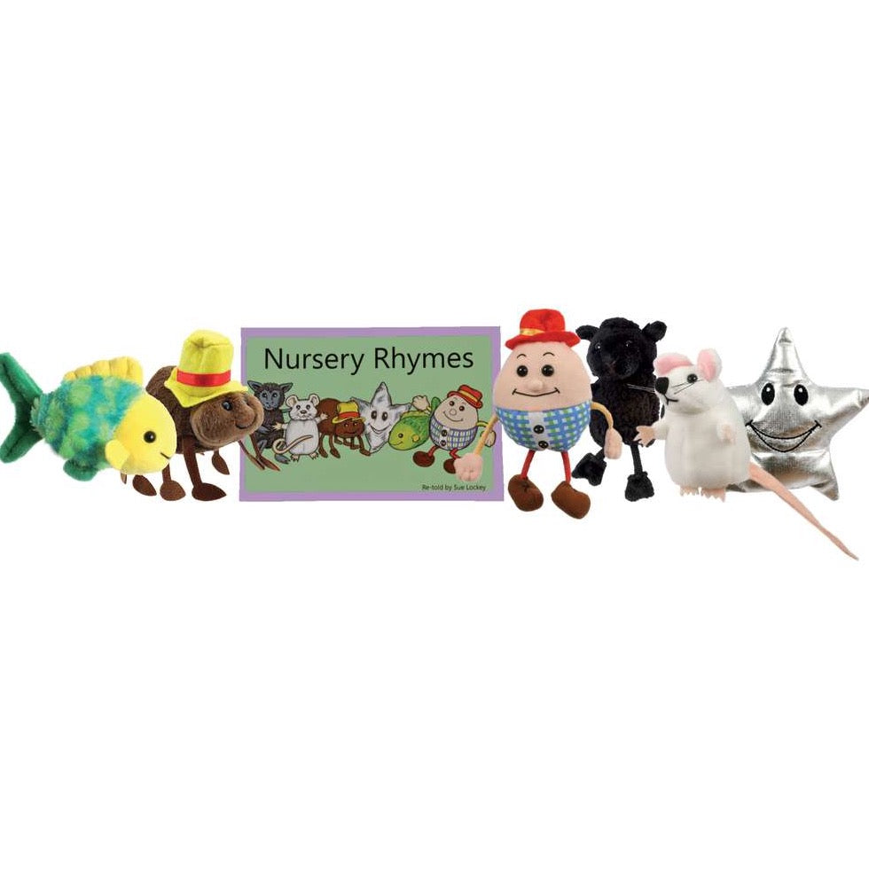 Book and Finger Puppets Nursery Rhymes Traditional Story Set Various Colours Book and Toys