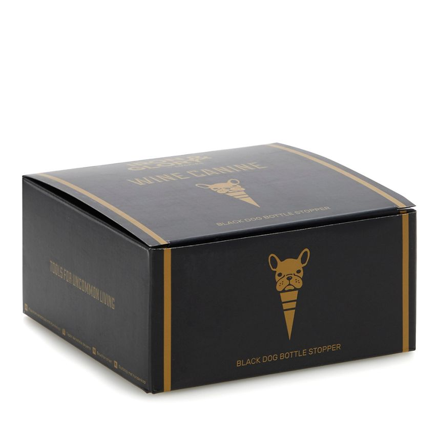 Bottle Stopper Pug 'Wine Canine' Iron and Glory Black