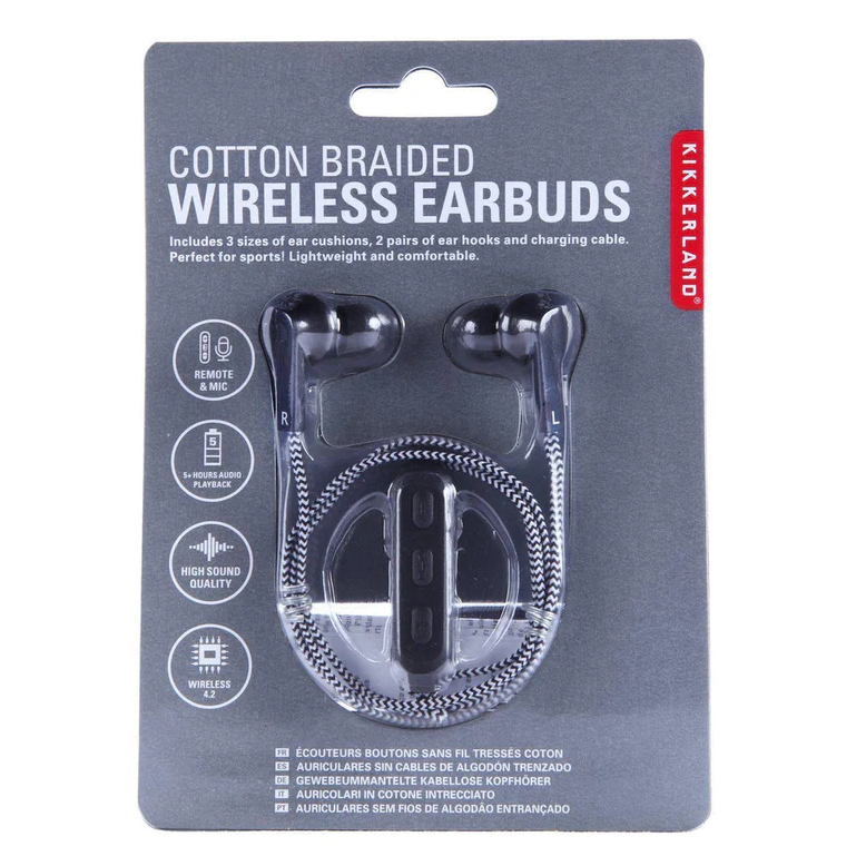 Wireless Earbuds Braided Bluetooth Black