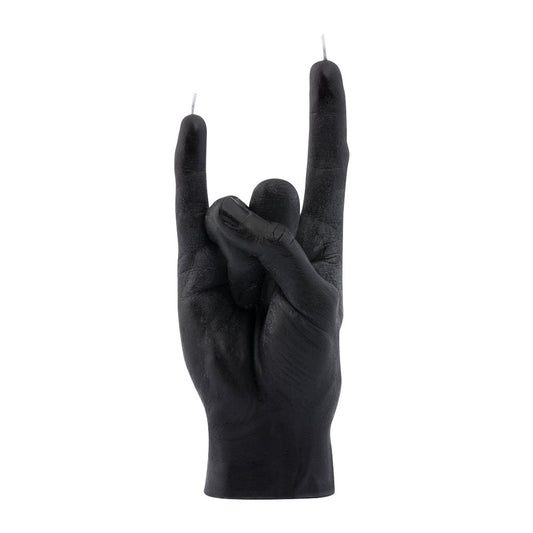 Handmade Candle Hand 'You Rock' Black